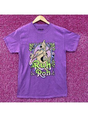 Scooby-Doo Ruh Roh Scooby Guitar Cartoon T-Shirt Extra Small